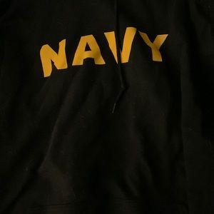 Navy sweatshirt with hoodie